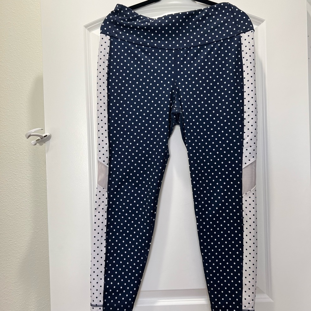 Blue - white dots - workout pants